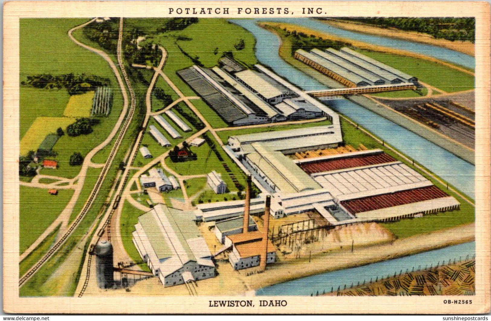 Idaho Lewiston The Potlatch Forests Products Plant 1941 Curteich - Lewiston