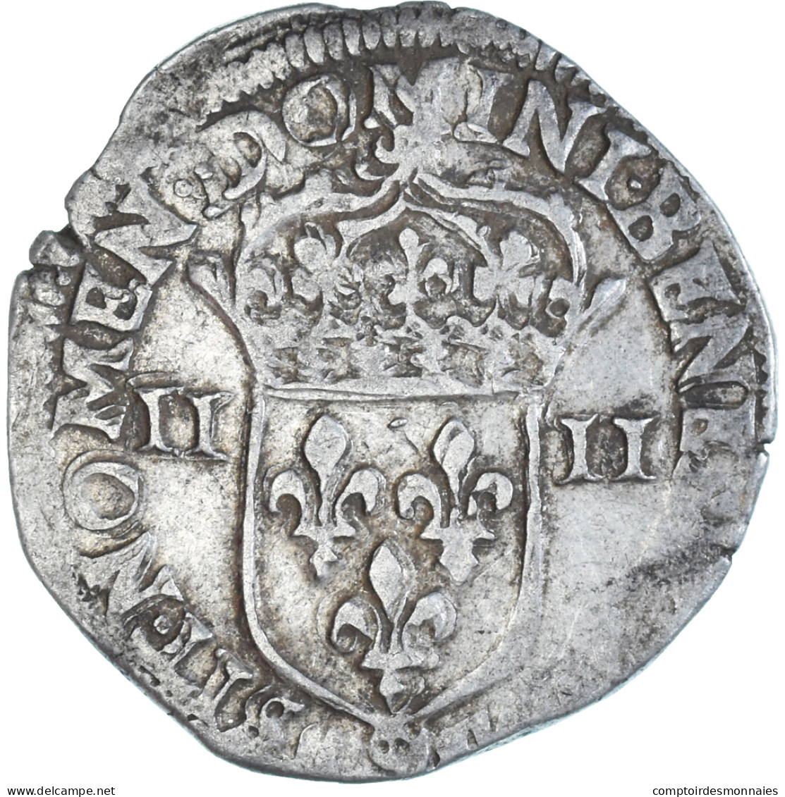 Monnaie, France, Henri IV, 1/4 Ecu, 160[5?], Rennes ?, TTB, Argent, Gadoury:597 - 1589-1610 Hendrik IV