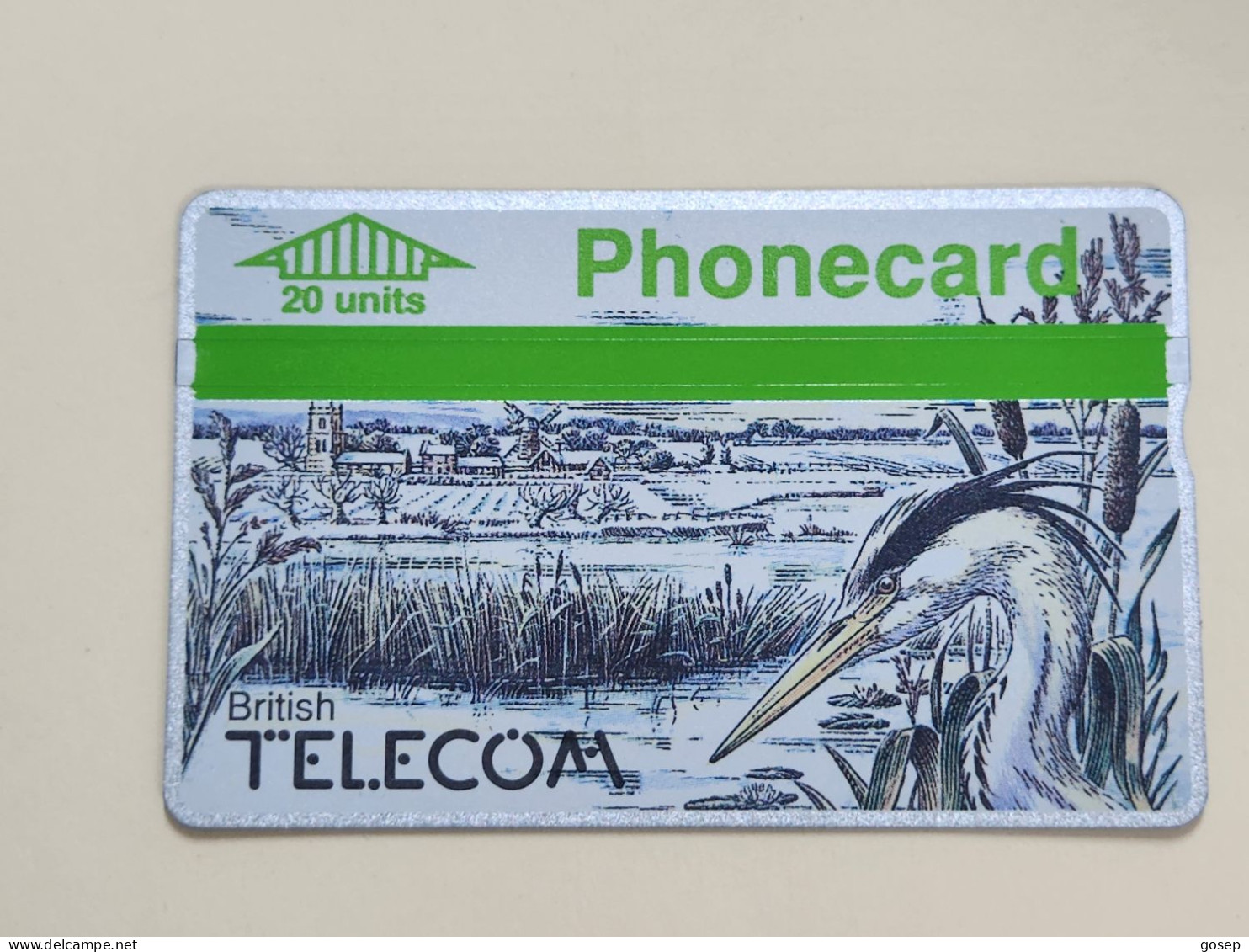 United Kingdom-(BTC011)-WINTER 1989-Heron-(283)(20units)(908F00119)price Cataloge 6.00£ Mint+1card Prepiad Free - BT Edición Conmemorativa