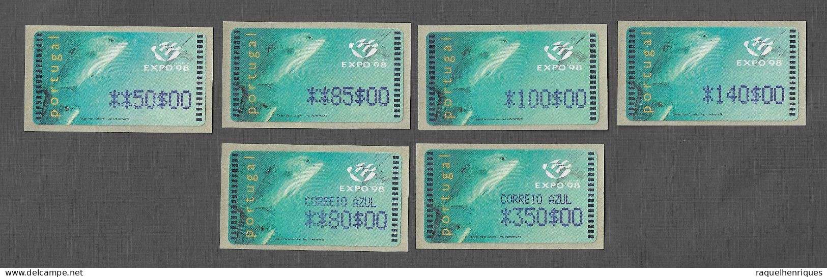PORTUGAL ATM MACHINE STAMPS - ETIQUETAS - 1998 Expo'98 SET + CORREIO AZUL Nº16A MNH (BA5#434) - Frankeermachines (EMA)