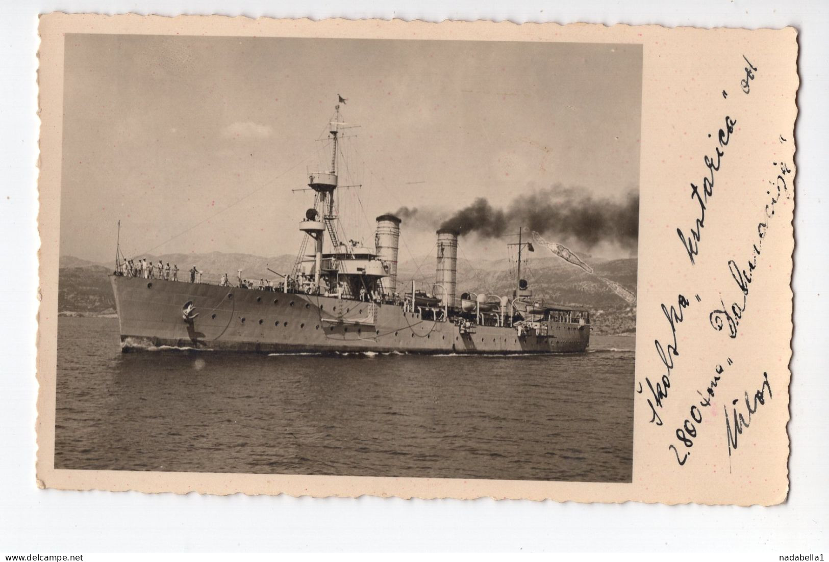 1930? KINGDOM OF YUGOSLAVIA,DALMACIJA ROYAL NAVY TEACHING BOAT,SHIP,ORIGINAL PHOTOGRAPH - Schiffe