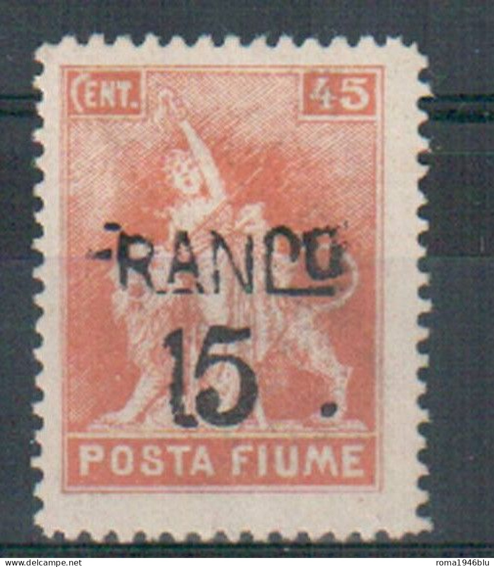 FIUME 1919 ALLEGORIE SOP.TI "FRANCO" 45 C. * GOMMA ORIGINALE - Fiume