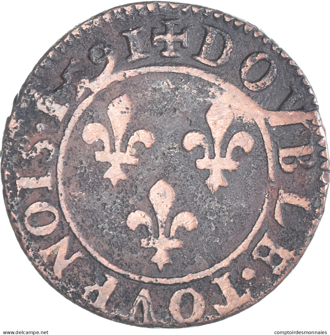 Monnaie, France, Henri IV, Double Tournois, 1591, Châlons-en-Champagne, TB+ - 1589-1610 Henry IV The Great