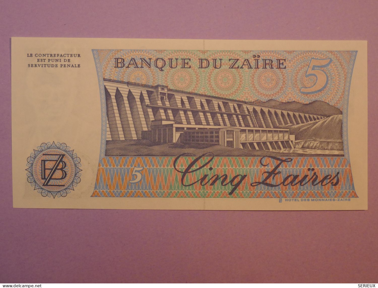 BS20 ZAIRE 5 ZAIRES 1985 Neuf/UNC - Zaire