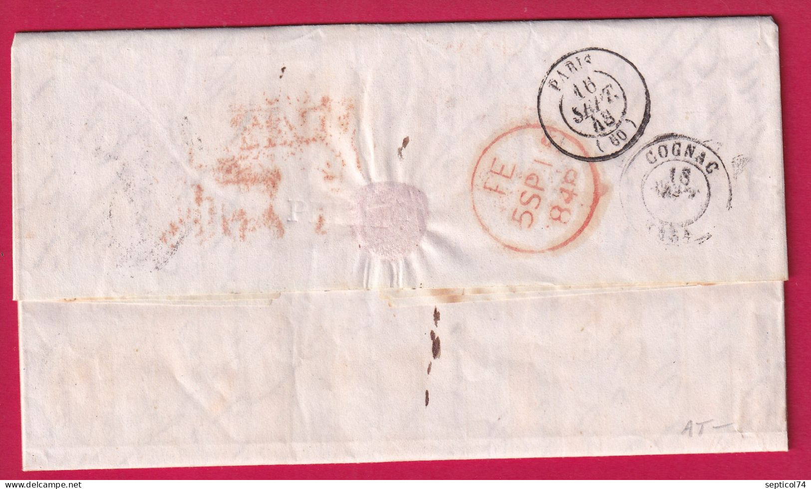 LETTRE DE PHILADELPHIE USA COLONIES ART 13 VOIE ANGLAISE TAXE 14 MODIFIEE A 19 VAPEUR CAMBRIA 1848 POUR COGNAC LETTRE - …-1845 Prephilately