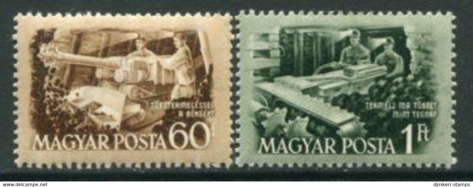 HUNGARY 1952 Miners' Day  MNH / **.  Michel 1263-64 - Unused Stamps