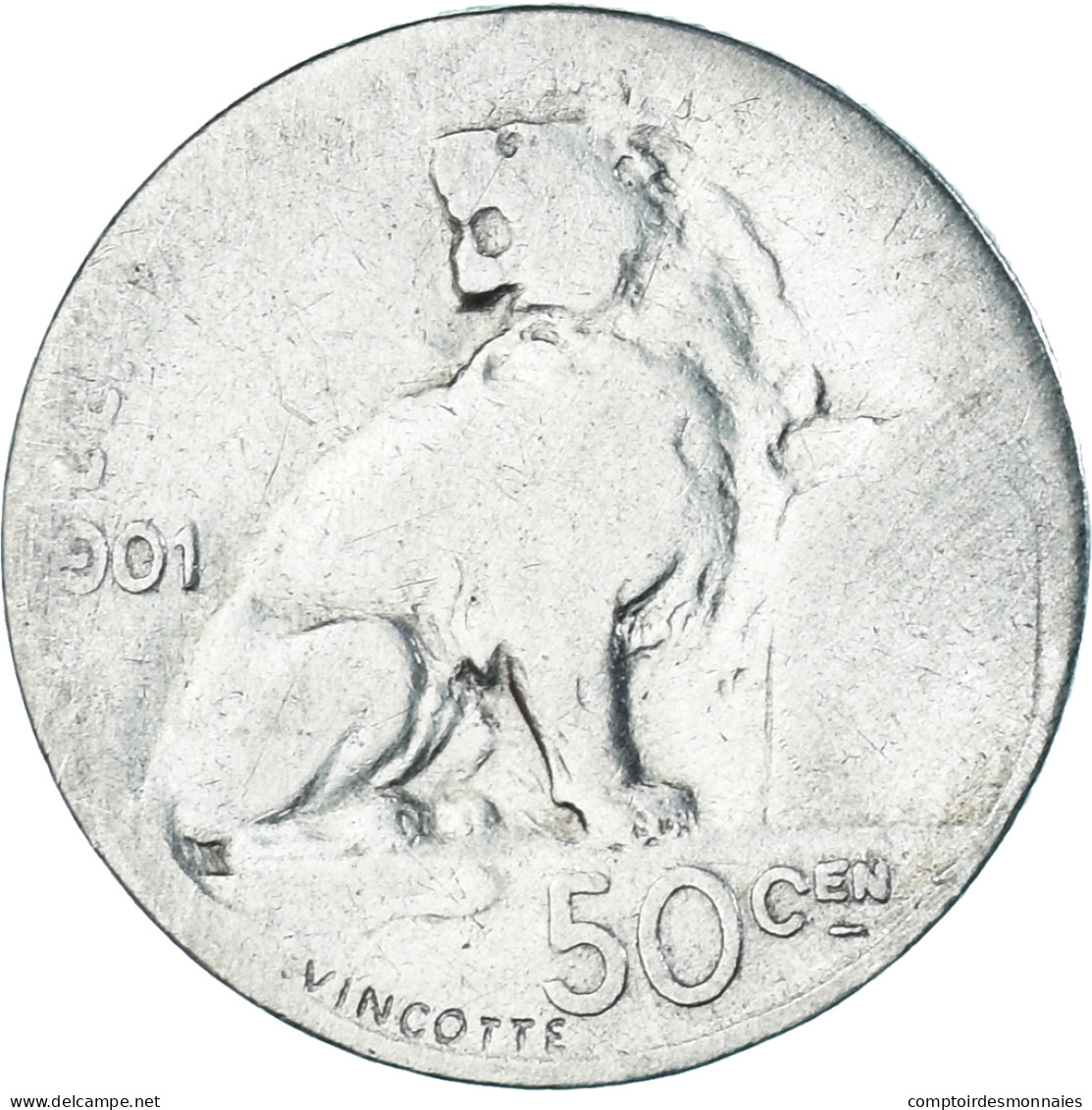 Monnaie, Belgique, Leopold II, 50 Centimes, 1901, Bruxelles, B+, Argent, KM:51 - 50 Cent