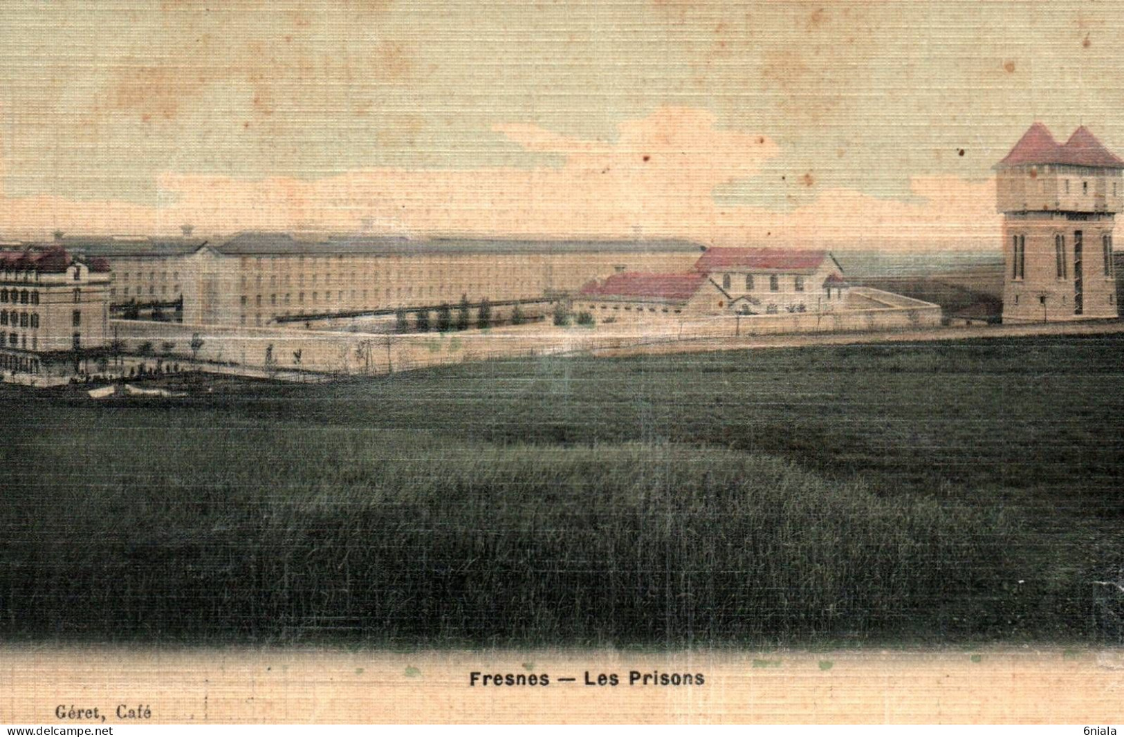 17603 FRESNES  LES PRISONS   (2 Scans) 94    ETAT PLI CENTRE Carte  Genre Toilée - Fresnes