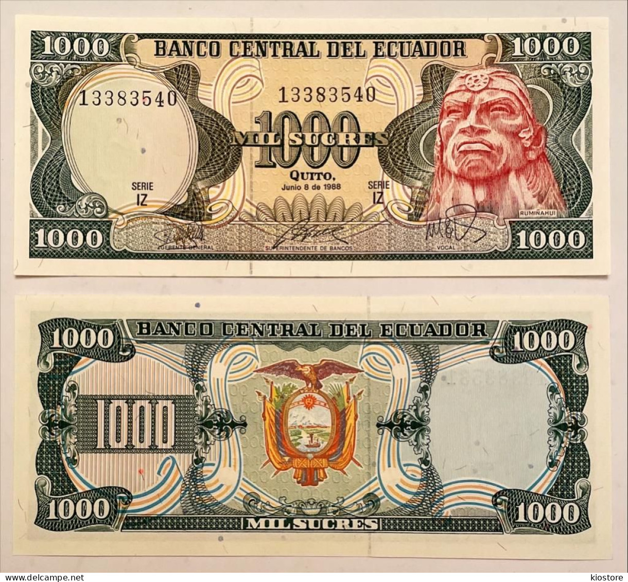 Ecuador 1.000 1000 Sucres 1988 UNC - Ecuador