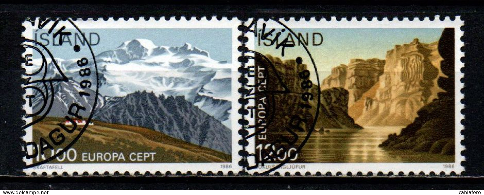ISLANDA - 1986 - EUROPA UNITA - PROTEZIONE DELLA NATURA E DELL'AMBIENTE - PARCHI NAZIONALI - USATI - Oblitérés