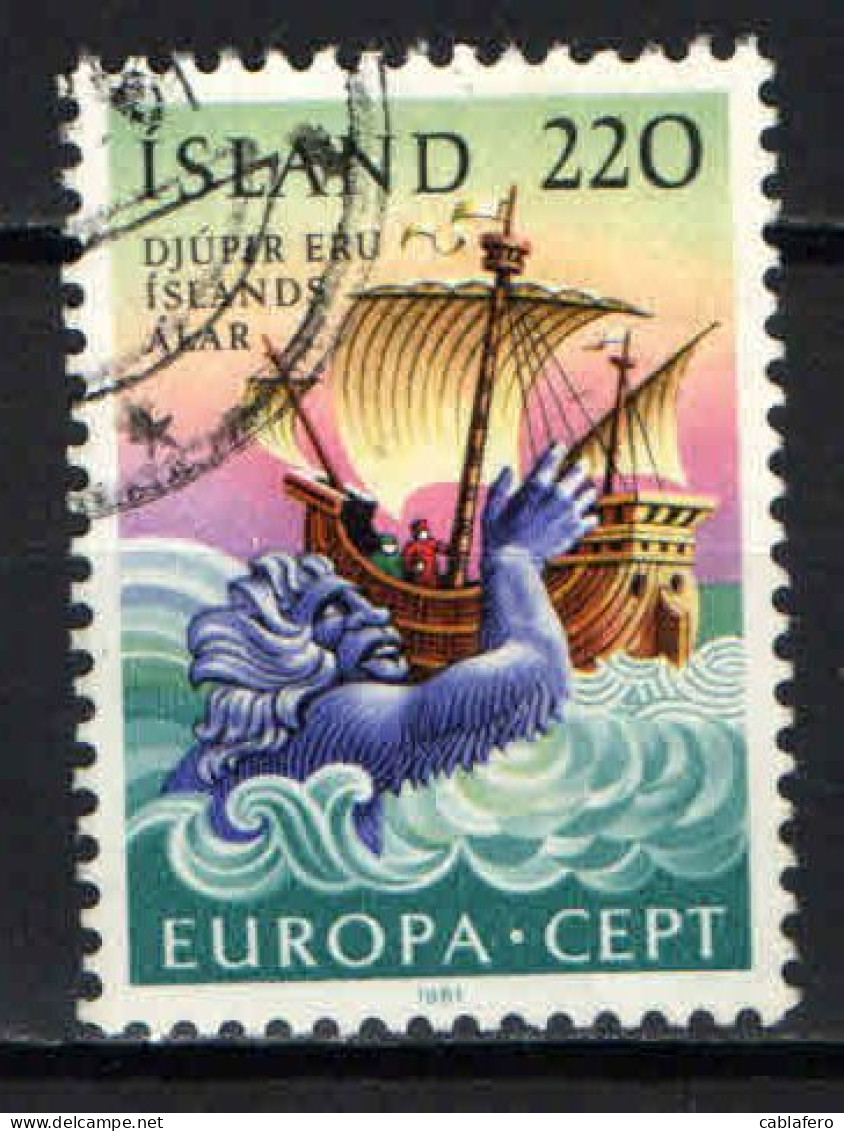 ISLANDA - 1981 - EUROPA UNITA - LEGGENDE: IL MARE DELL'ISLANDA - USATO - Oblitérés