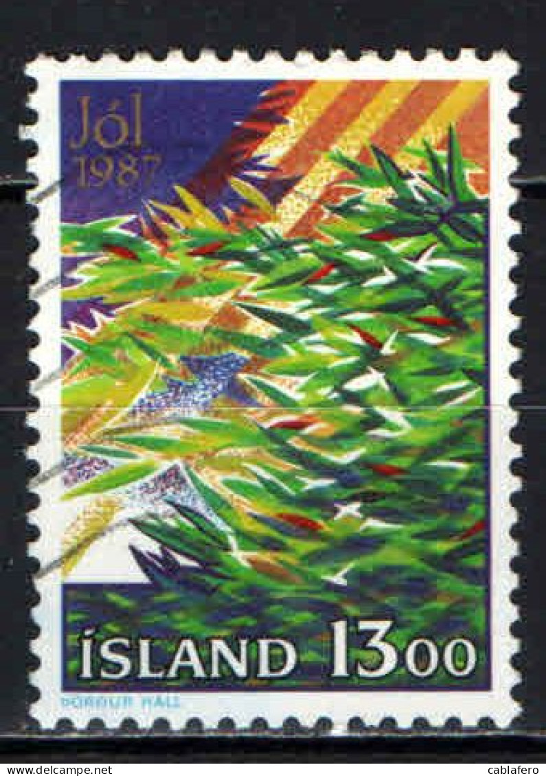 ISLANDA - 1987 - NATALE: RAMI DI ABETE - USATO - Oblitérés
