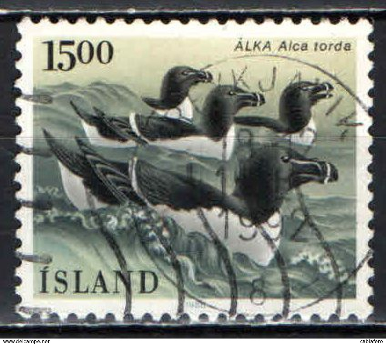 ISLANDA - 1986 - UCCELLI - BIRDS - ALCA TORDA - USATO - Oblitérés