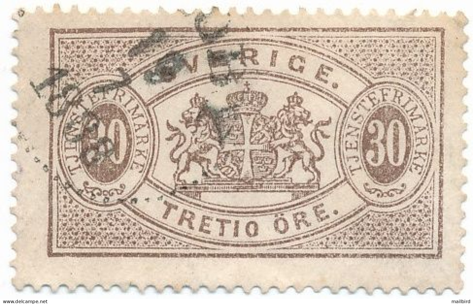 SWEDEN SVERIGE ?? OFFICIAL STAMPS ORE 30 USED - Revenue Stamps