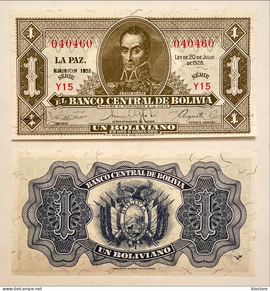 Bolivia 1 Boliviano 1928 Emission 1952 UNC - Bolivie