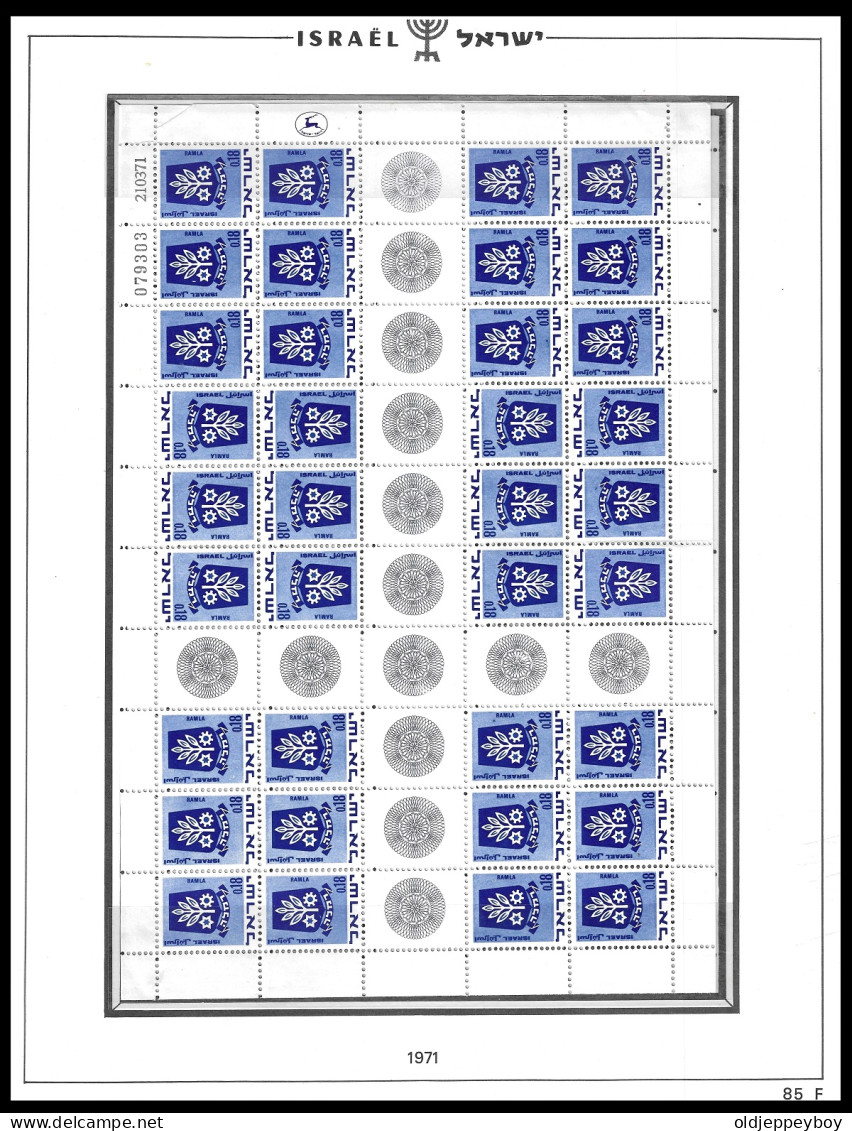 Israel 1971 Deffinitive Stamps Sheets Tete Bleche 2 Booklets Gutter FULL TABS DELUXE MNH** Postfris** PERFECT GUARENTEED - Unused Stamps (with Tabs)