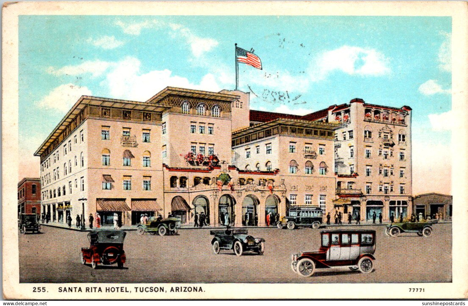 Arizona Tucson The Santa Rita Hotel 1929 Curteich - Tucson