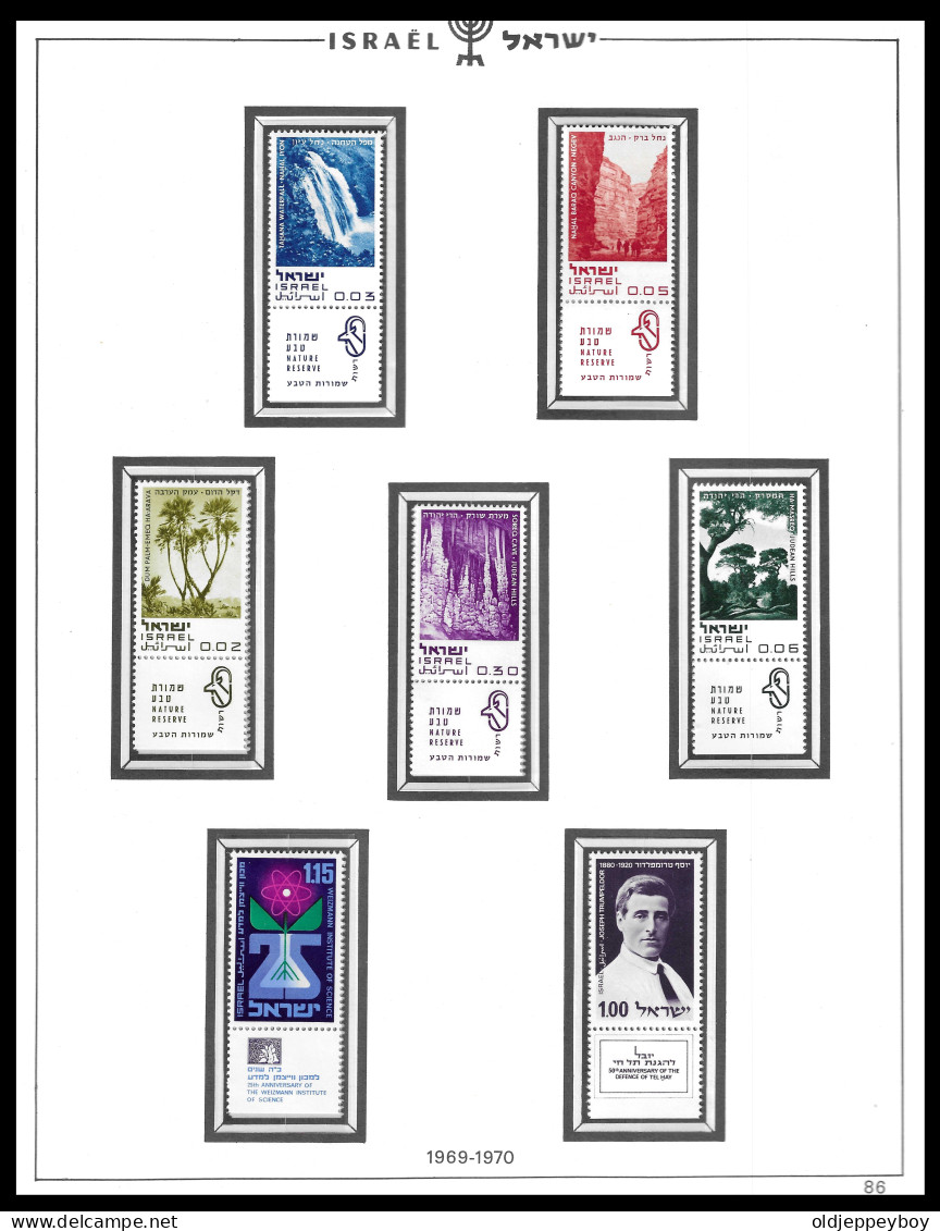 ISRAEL  1969 - 1970 Landscapes FULL TABS DELUXE QUALITY MNH ** Postfris** PERFECT GUARENTEED - Ungebraucht (mit Tabs)