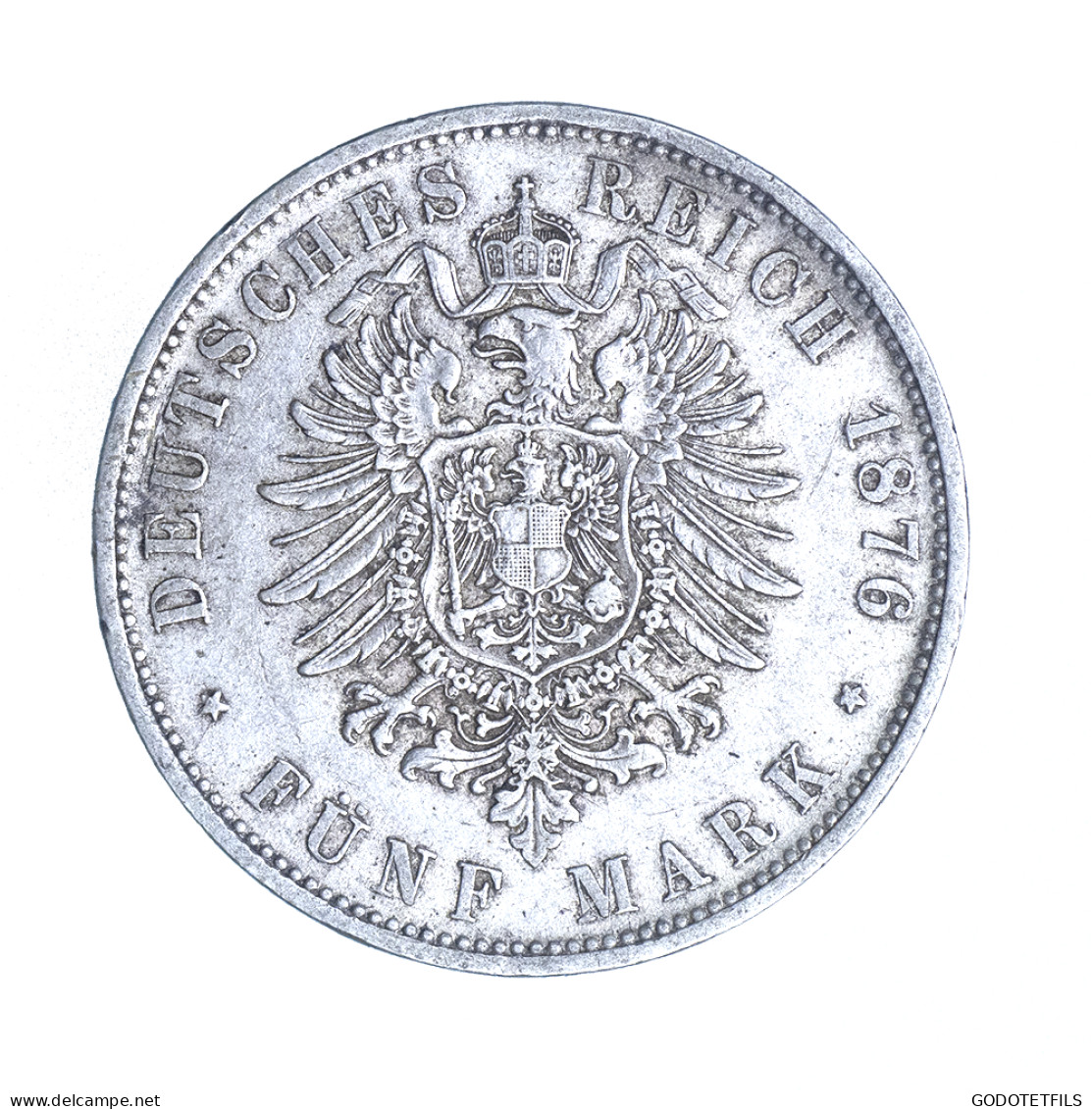 Allemagne-Royaume De Wurtemberg-Karl Ier 5 Mark 1876 Stuttgart - 2, 3 & 5 Mark Argent