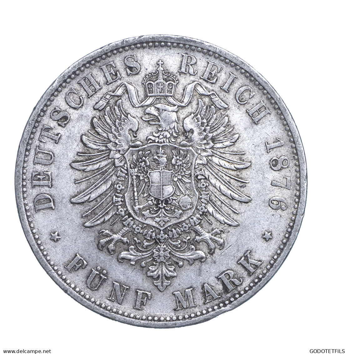 Allemagne-Royaume De Wurtemberg-Karl Ier 5 Mark 1876 Stuttgart - 2, 3 & 5 Mark Argento