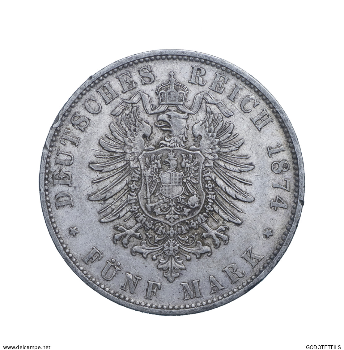 Allemagne-Royaume De Bavière Ludwig II 5 Mark 1874 Munich - 2, 3 & 5 Mark Plata