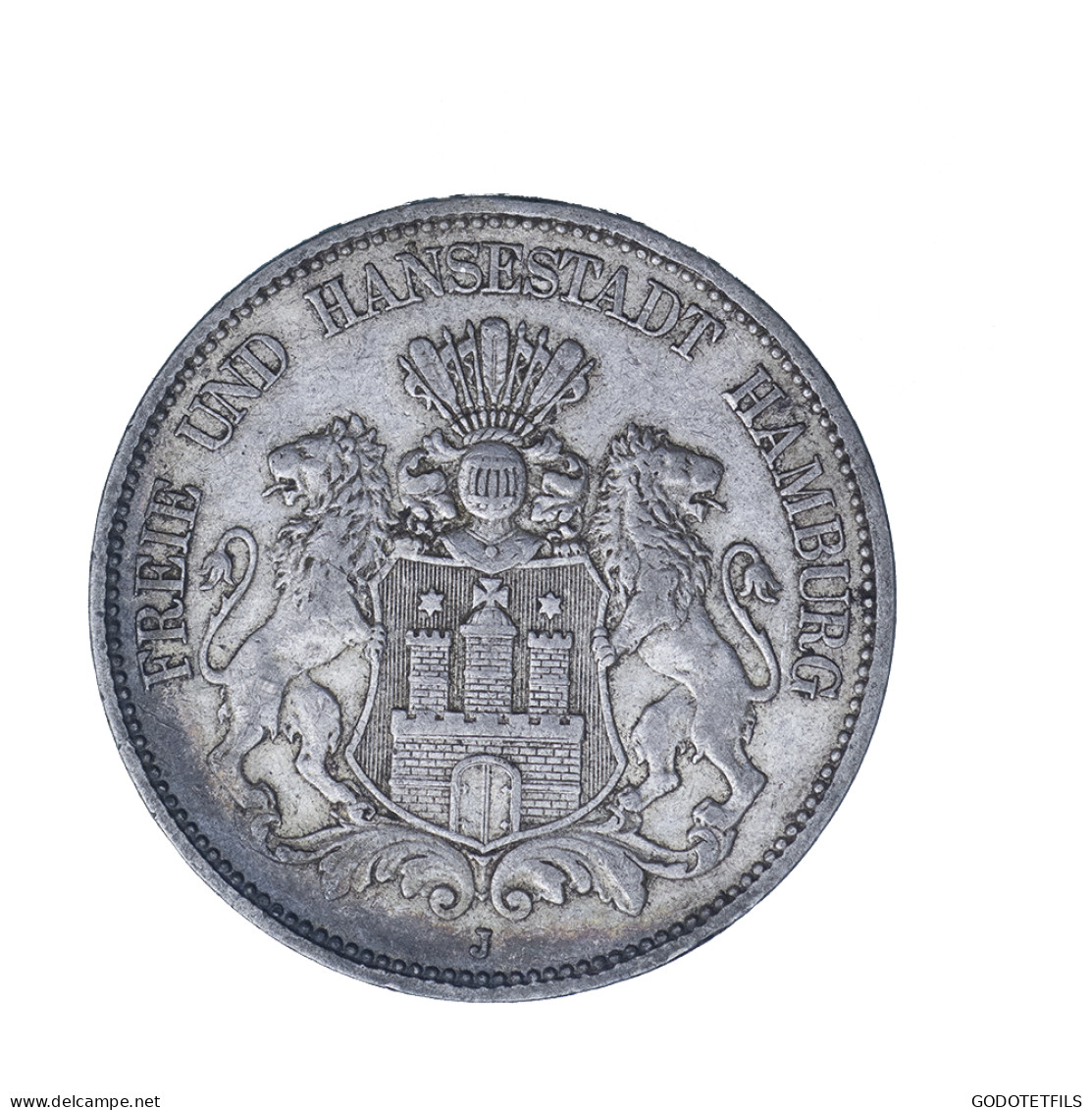 Allemagne-Ville Libre DHambourg 5 Mark 1876 Hambourg - 2, 3 & 5 Mark Argent