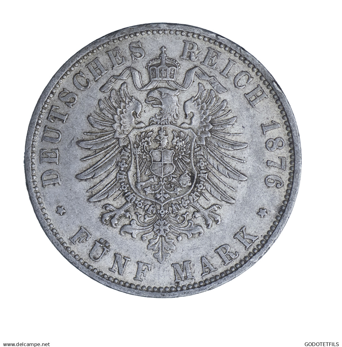 Allemagne-Royaume De Prusse Wilhelm 5 Mark 1876 Francfort-sur-le-Main - 2, 3 & 5 Mark Argento