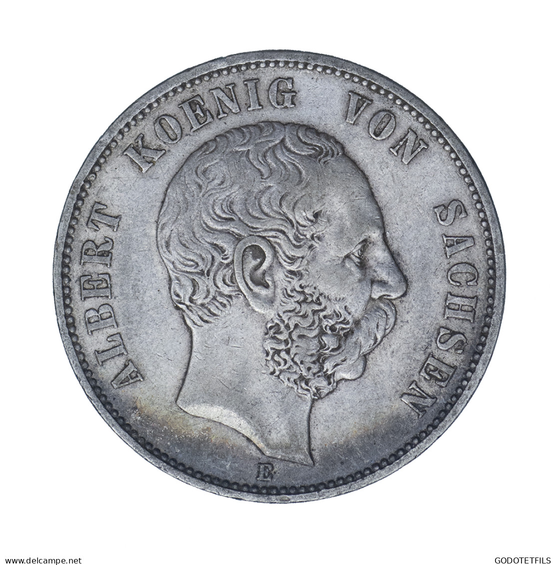 Allemagne-Royaume De Saxe Albert Ier 5 Mark 1876 Muldenhütten - 2, 3 & 5 Mark Argent