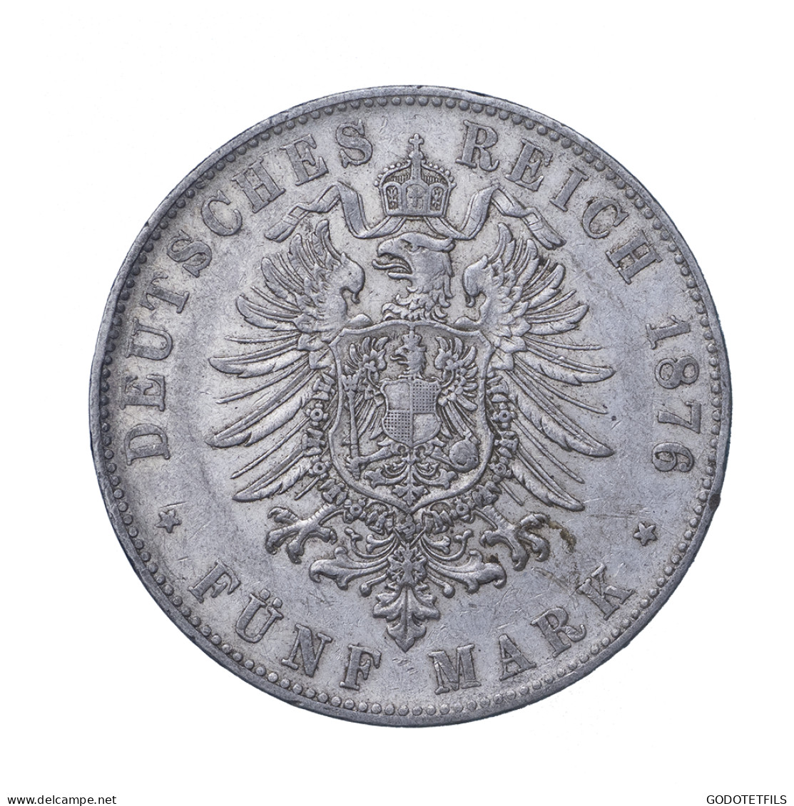 Allemagne-Grand Duché De Bade Friedrich I 5 Mark 1875 Karlsruhe Type B^DEN (avec A Sans Barre) - 2, 3 & 5 Mark Silber