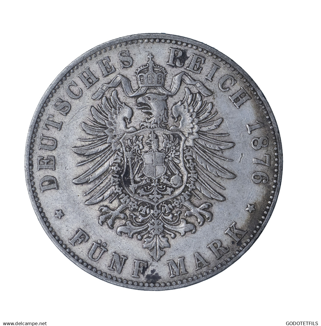 Allemagne-Grand Duché De Bade Friedrich I 5 Mark 1876 Karlsruhe - 2, 3 & 5 Mark Argento