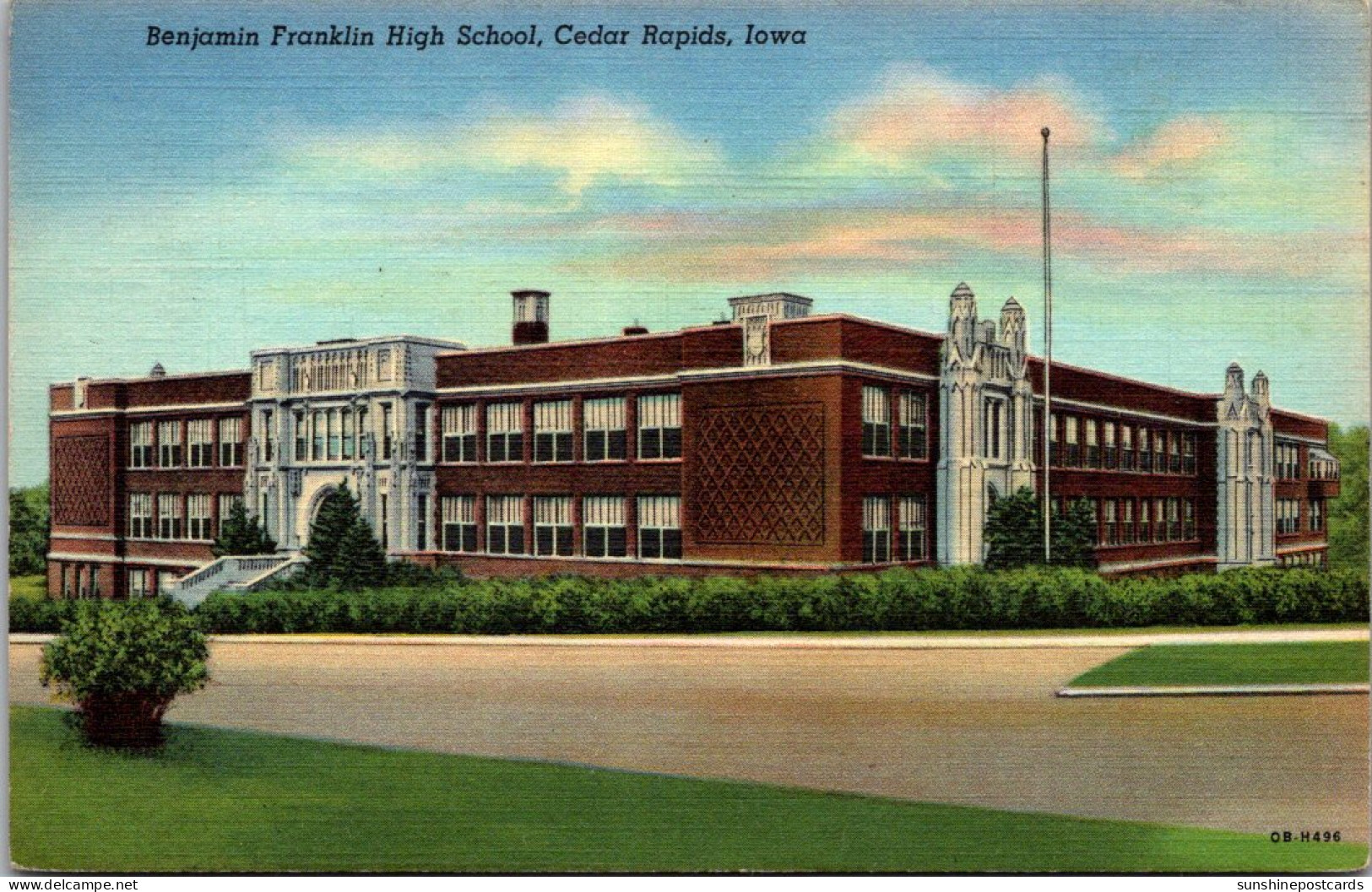 Iowa Cedar Rapids Benjamin Franklin High School 1952 Curteich - Cedar Rapids