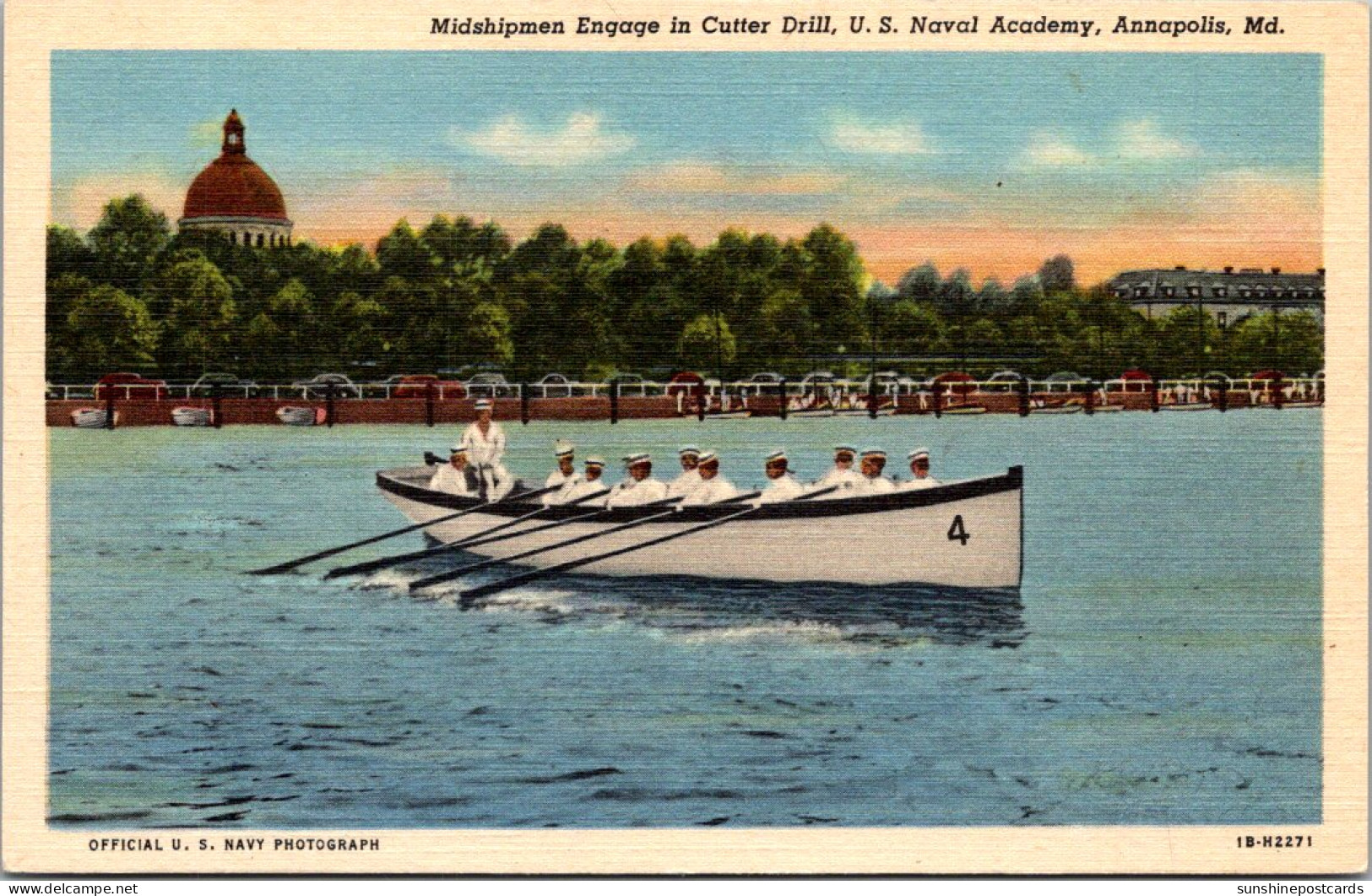 Maryland Annapolis U S Naval Academy Midshipmen Engage In Cutter Drill Curteich - Annapolis – Naval Academy