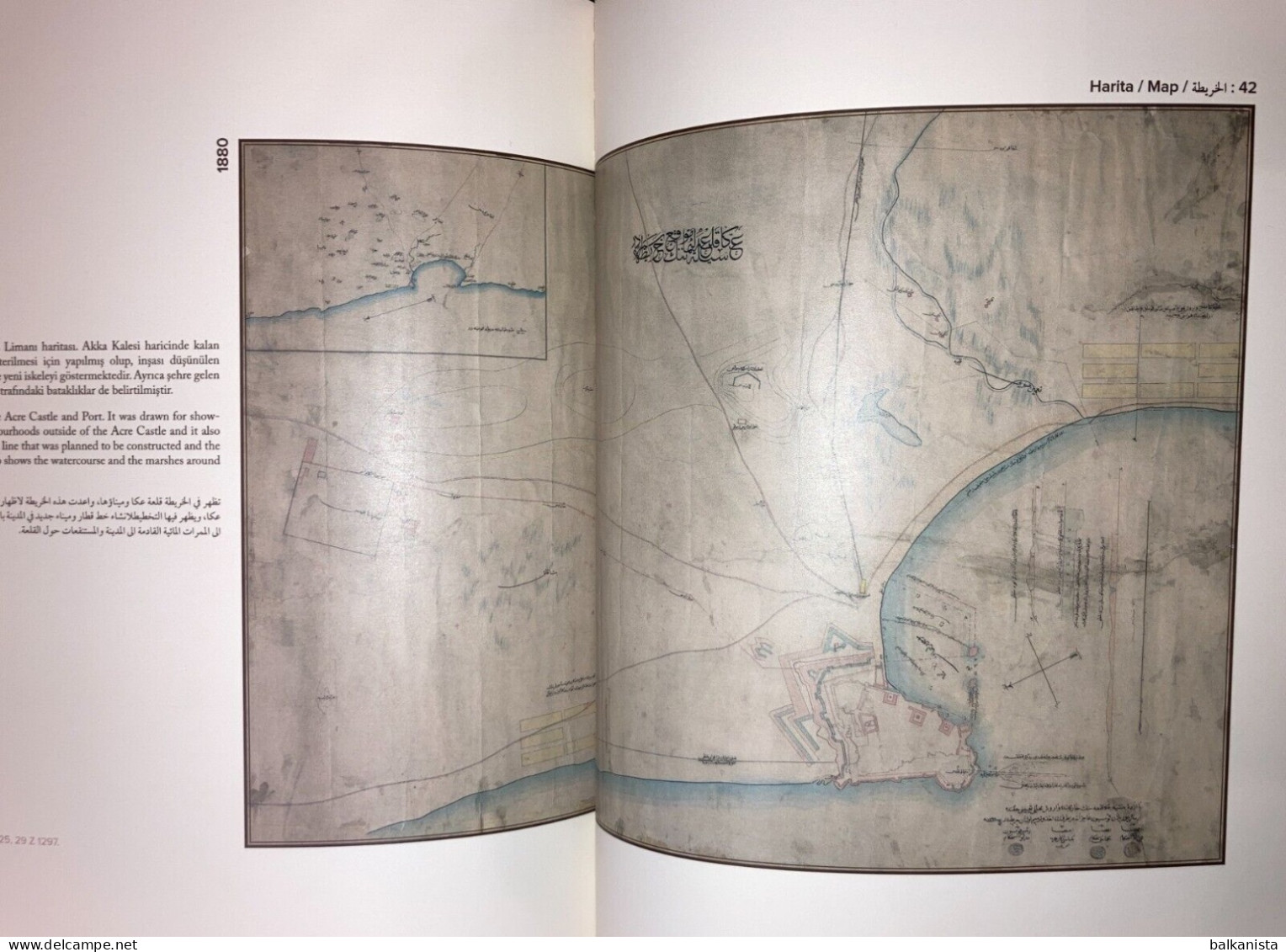 Ottoman Palestine Place Names And Atlas English Turkish Arabic Israel 68x97 Maps - Moyen Orient