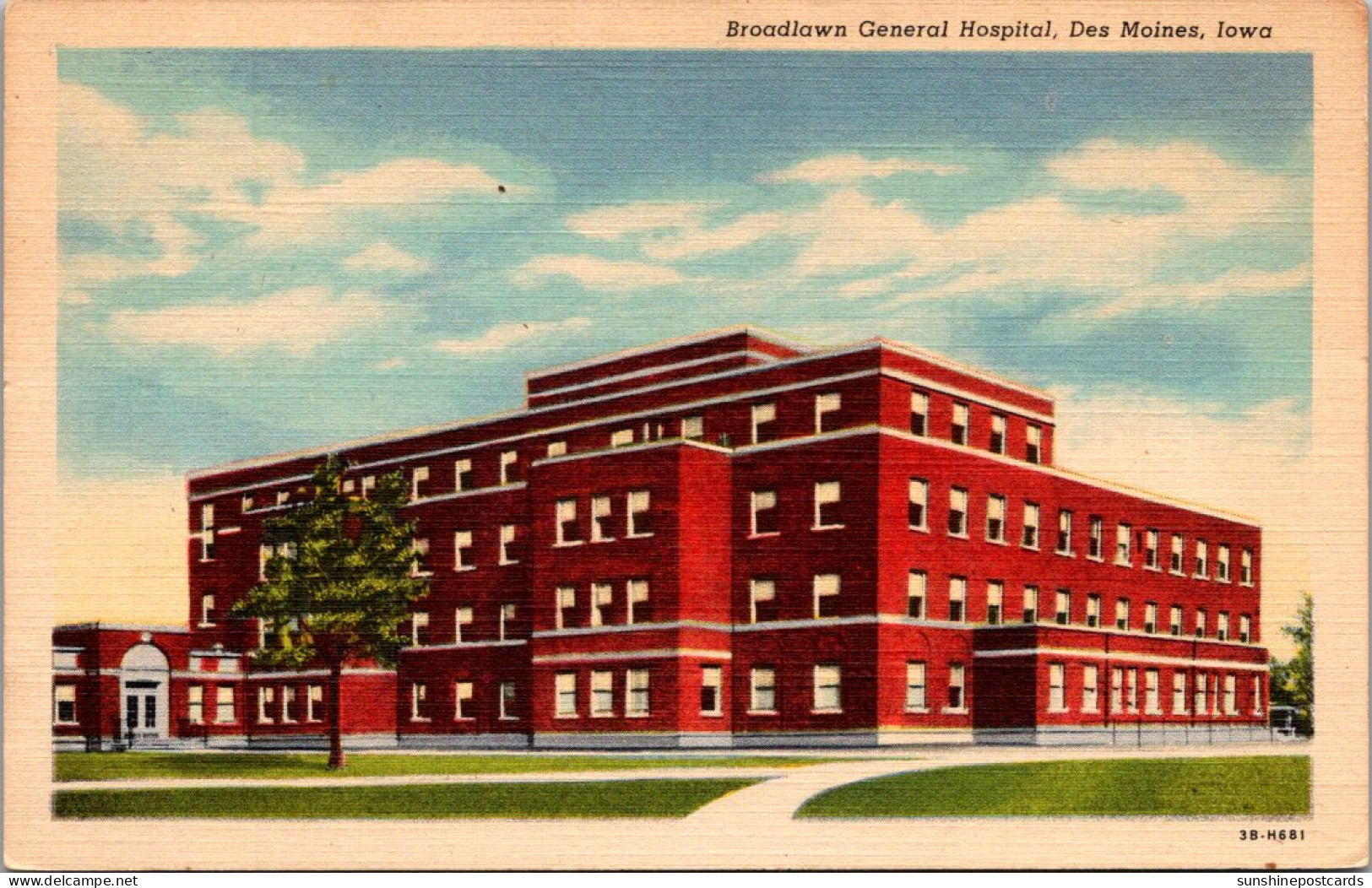 Iowa Dss Moines Broadlawn General Hospital Curteich - Des Moines