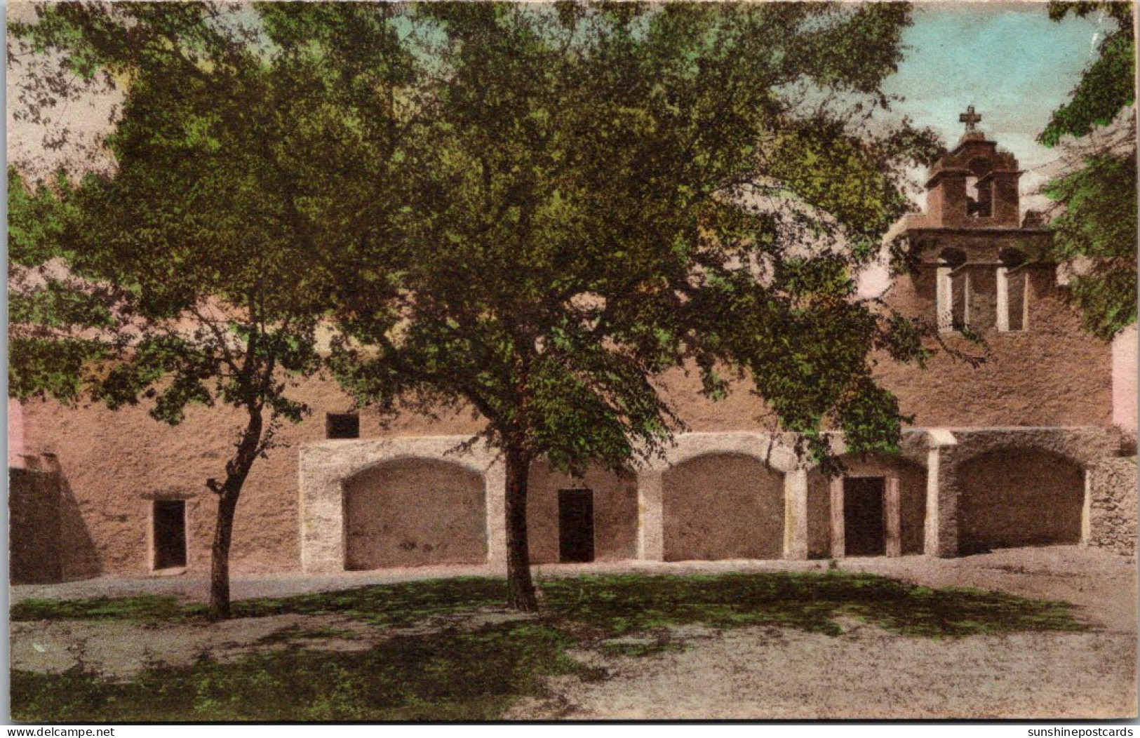 Texas San Antonio Mission San Juan De Capistrano Built 1718 Handcolored Albertype - San Antonio