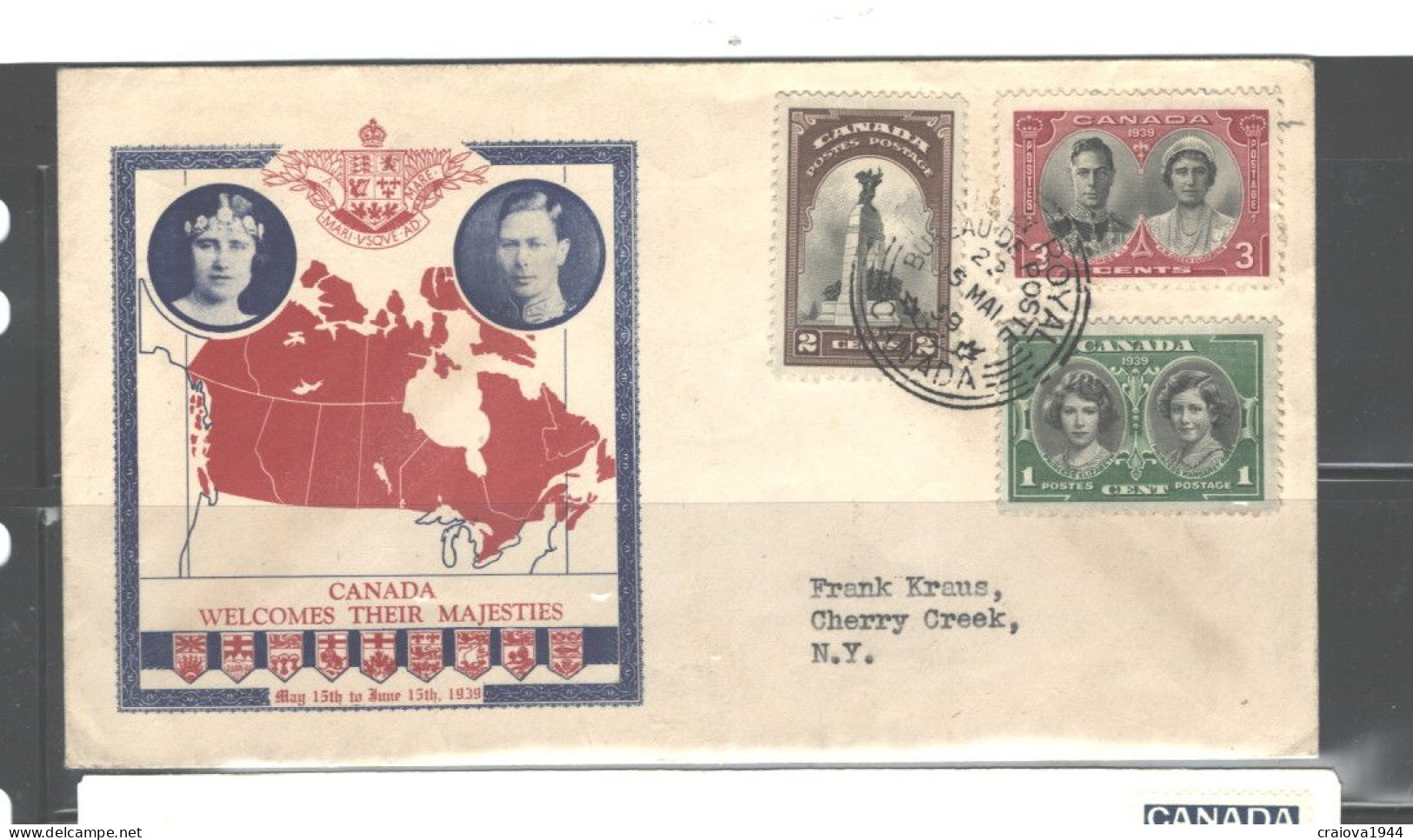 CANADA 1939 #245-247 "ROYAL VISIT" FDC NICE CACHET - ....-1951