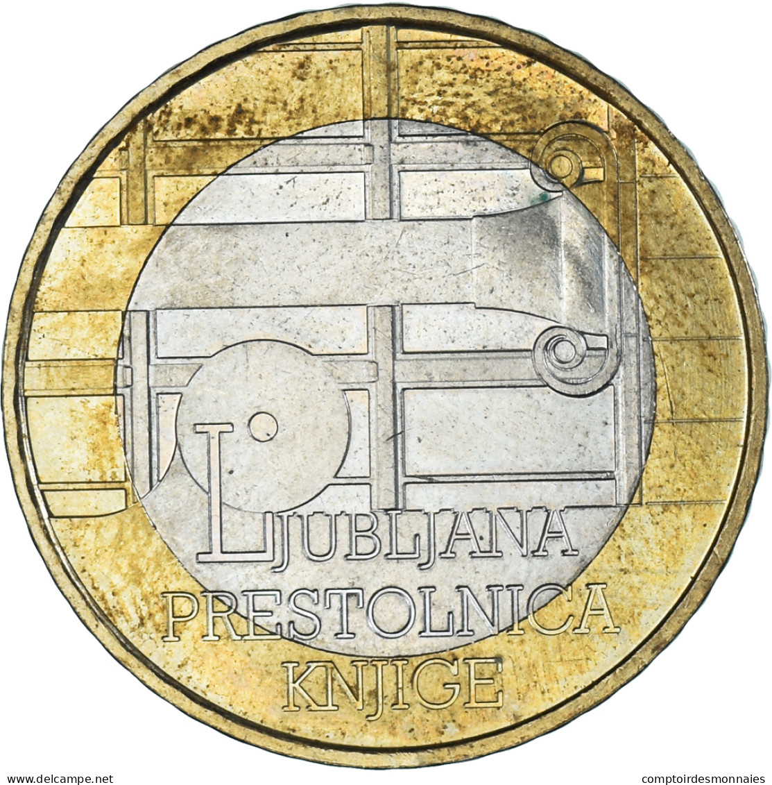 Slovénie, 3 Euro, 2010, Ljubljana Capitale Du Livre, SUP, Bimétallique, KM:95 - Slovenia