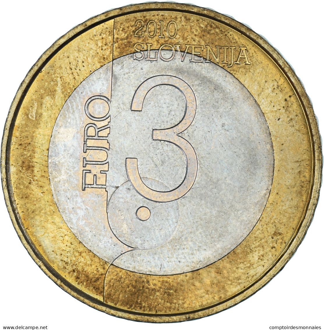 Slovénie, 3 Euro, 2010, Ljubljana Capitale Du Livre, SUP, Bimétallique, KM:95 - Slowenien
