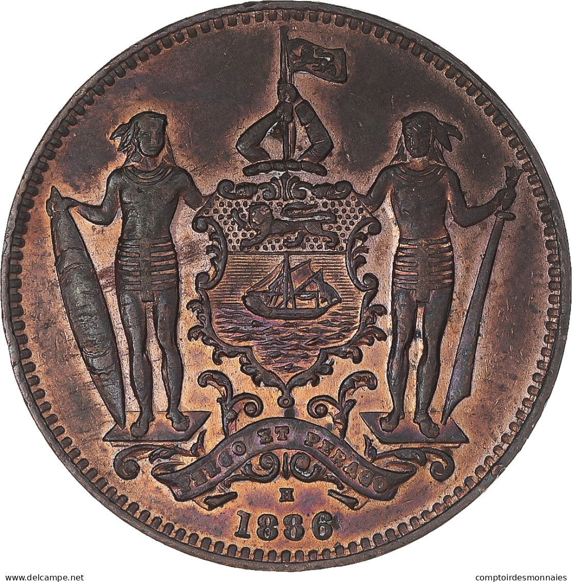 Monnaie, Bornéo Du Nord, Cent, 1886, Heaton, Birmingham, TTB, Bronze, KM:2 - Indonésie