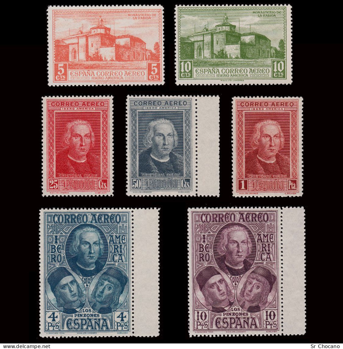 ALFONSO XIII.1930.Desc.América.Serie Nuevo**.Edifil 559-565 - Nuevos