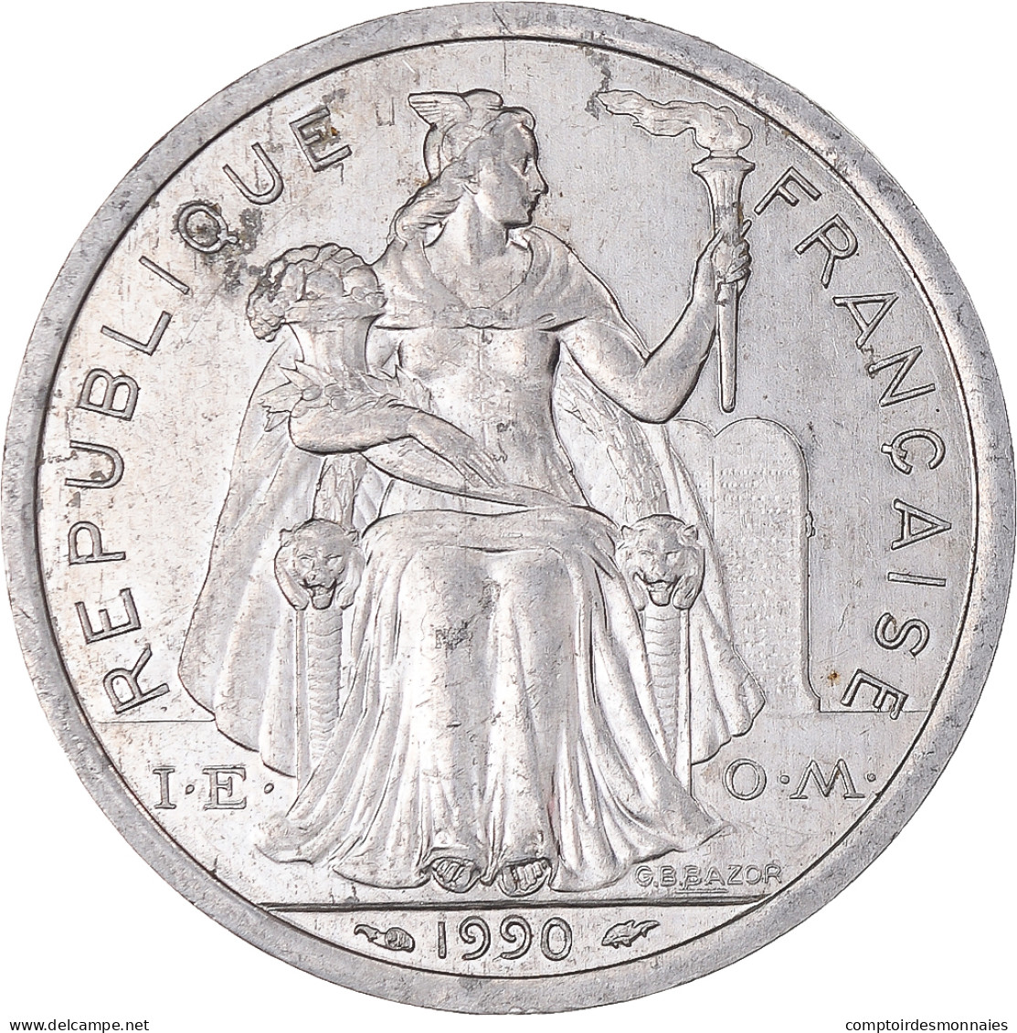 Monnaie, Nouvelle-Calédonie, 2 Francs, 1990, Paris, TTB, Aluminium, KM:14 - Nouvelle-Calédonie