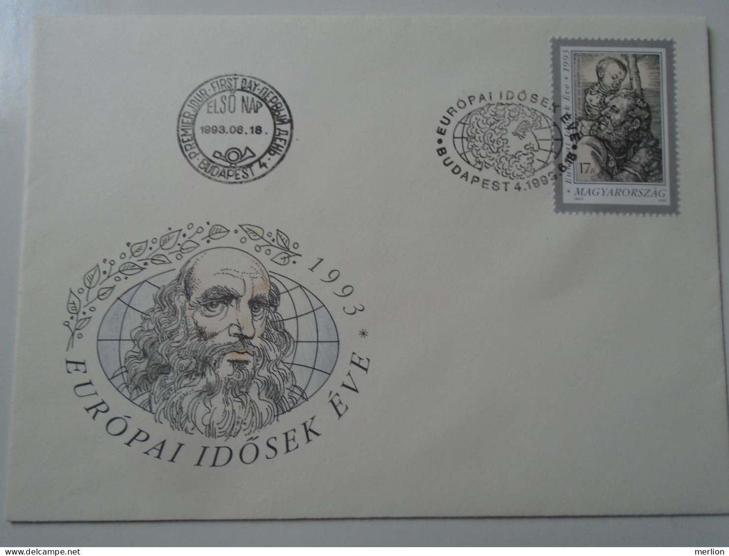 ZA443.59 Hungary -FDC  Cover -1993 European Year Of The Elderly - Covers & Documents