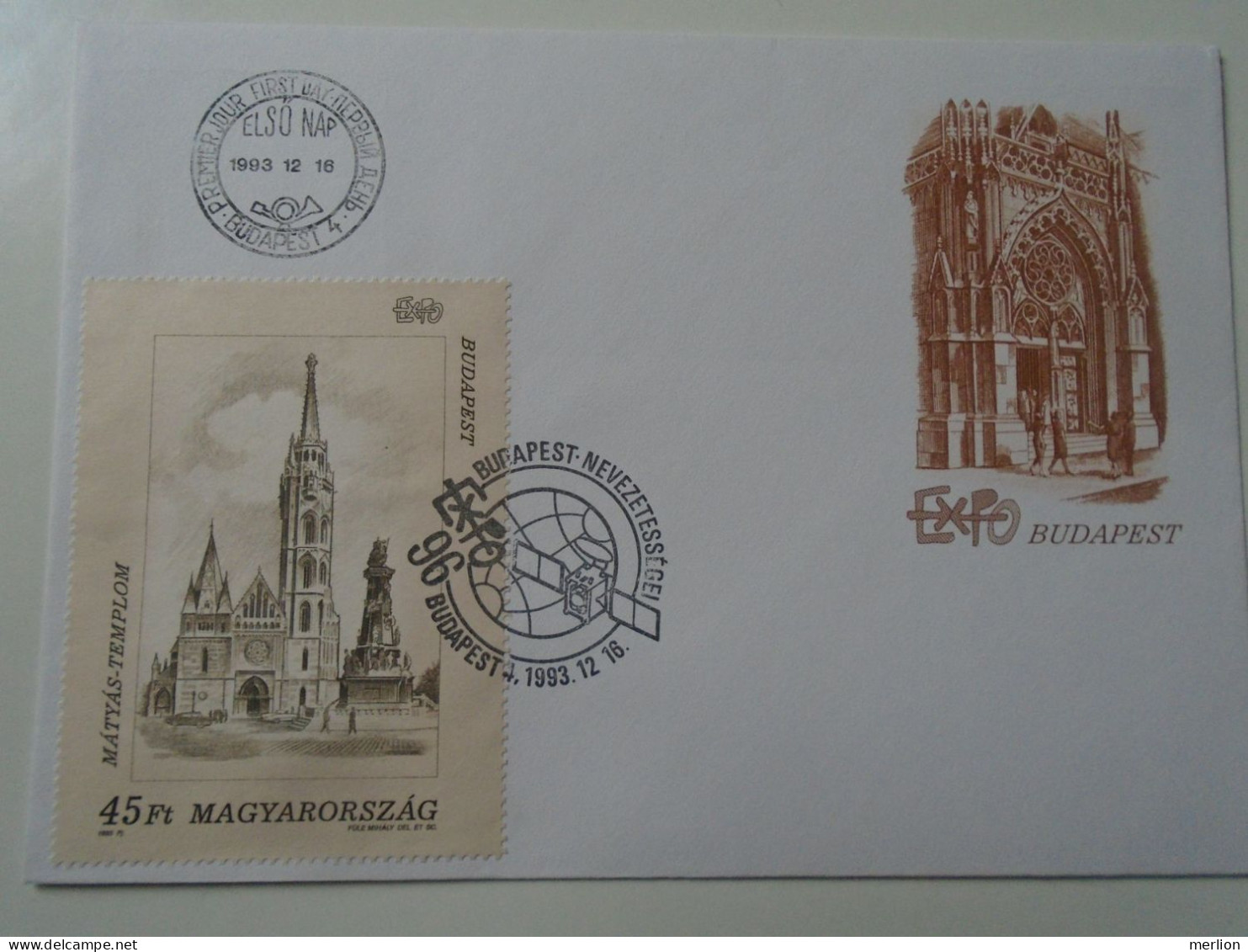 ZA443.60  Hungary -FDC  Cover -1993  Mátyás Templom  - Sights Of Budapest - Covers & Documents