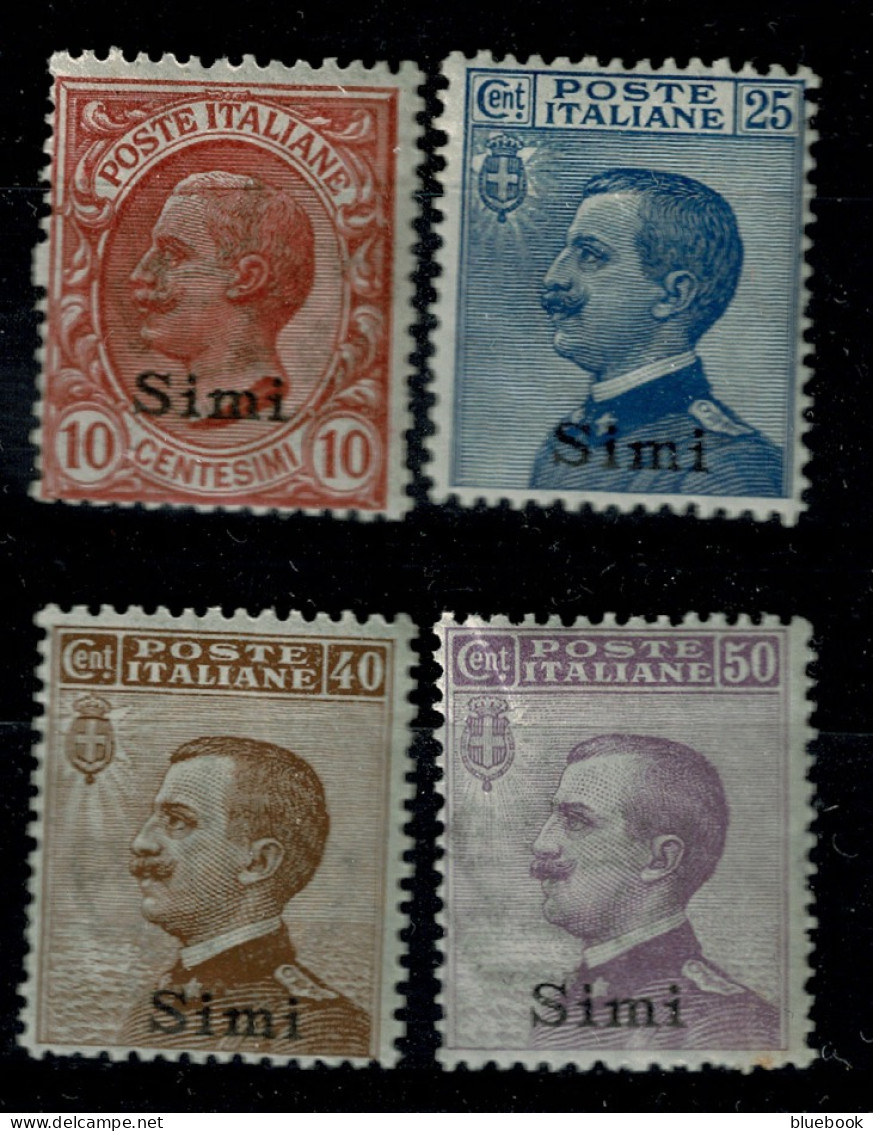 Ref 1612 - Aegean Italy - Simi Island 1912 - 4 Mint Stamps - Egée (Simi)