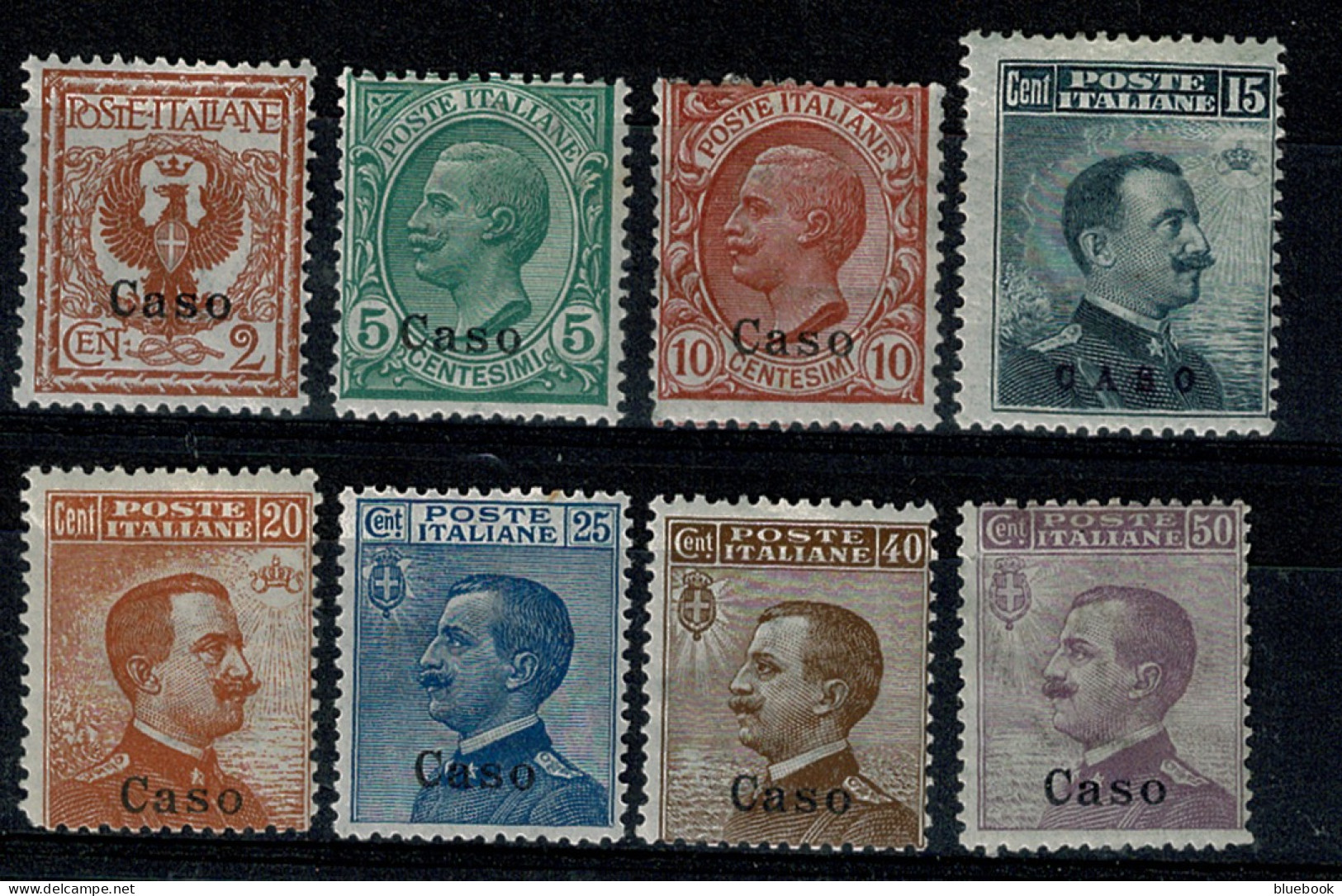 Ref 1612 - Aegean Italy - Caso  Island 1912 - 8 Mint Stamps- Sass. S.51 + 11 Cat €150 - Aegean (Caso)