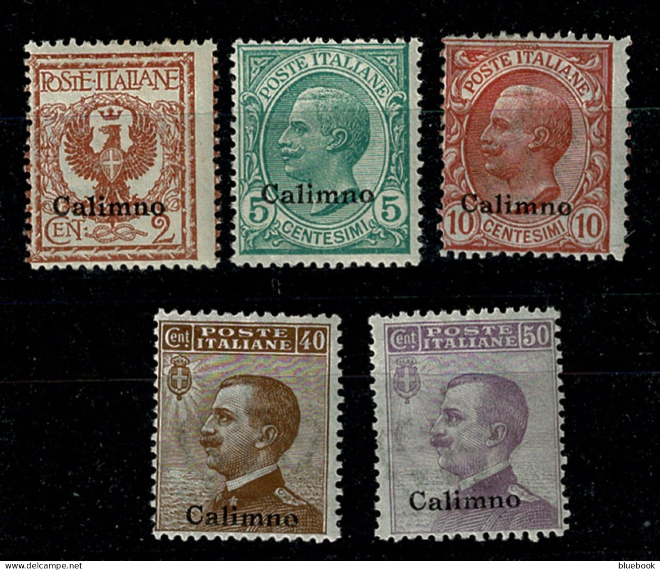 Ref 1612 - Aegean Italy - Calino Calymnos   Island 1912 - 6 Mint Stamps- Sass. 1.2. 3, 6 & 7 - Ägäis (Calino)