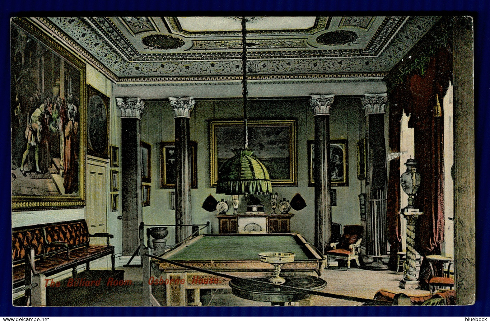 Ref 1613 - 1907 Postcard - Billiards Room - Osborne House Cowes - Isle Of Wight To Paris - Cowes