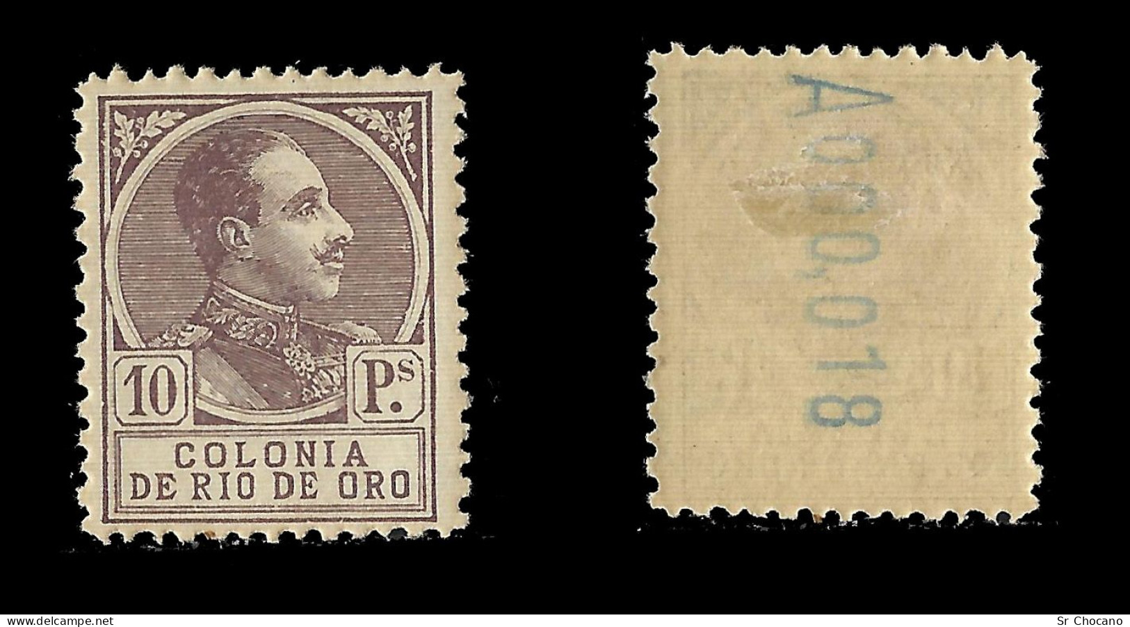 RÍO DE ORO.1919. Alfonso XIII.10p.MH.CENTRADO.Edifil 116 - Rio De Oro