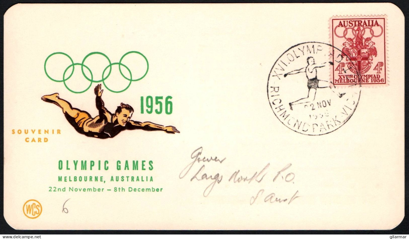 AUSTRALIA RICHMOND PARK 1956 - XVI OLYMPIC GAMES MELBOURNE '56 - ATHLETICS - G - Sommer 1956: Melbourne