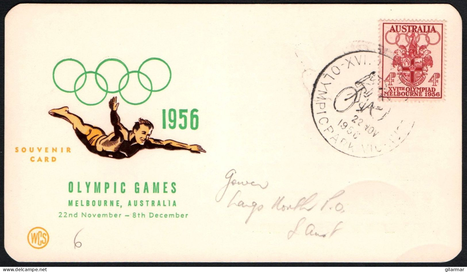 AUSTRALIA OLYMPIC PARK 1956 - XVI OLYMPIC GAMES MELBOURNE '56 - CYCLING - G - Estate 1956: Melbourne